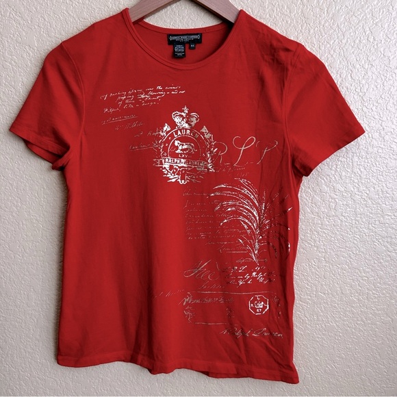 Ralph Lauren Jeans Co Orange Graphic Short Sleeve Tee - Picture 1 of 6